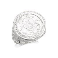 Silver Medallion Ring - F4942-Y