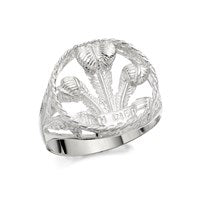 Silver Prince Of Wales Feathers Ring - F4953-W