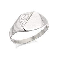 Silver Cushion Signet Ring - F4962-Y