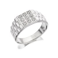 Silver Cubic Zirconia Signet Ring - F5103-T