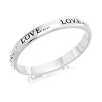 Silver Love Band Ring - 2mm - F5406-Q