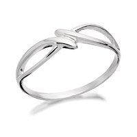 Silver Double Strand Crossover Ring - F5471-R