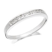 Silver Channel Set Cubic Zirconia Ring - 3mm - F6011-P