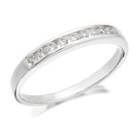 Silver Channel Set Cubic Zirconia Ring - 3mm - F6011-N
