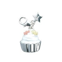 Tingle SCH164 Silver Enamel Cupcake Charm - F8150