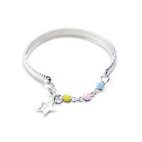 Tingle SCB5 Silver Enamel Baby Bangle - F8309