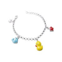 Tingle SCB6 Silver Enamel Children's Charm Bracelet - 6.5in - F8310