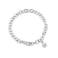 Tingle SCB7 Silver Diamond Set Charm Bracelet - 7in - F8311