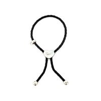 Tingle SCB8 Silver Black Cord Slider Bracelet - F8312