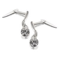 Silver Crystal Andralok Drop Earrings - 12mm drop - F9912