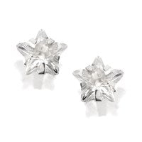 Silver Star Cubic Zirconia Andralok Earrings - 5mm - F9918