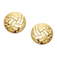 9ct Gold Swirl Disk Earrings - 10mm - G0104