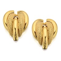 9ct Gold Five Strands Curved Earrings - 18mm - G0128