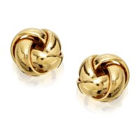 9ct Gold Four Strand Knot Stud Earrings - 9mm - G0138