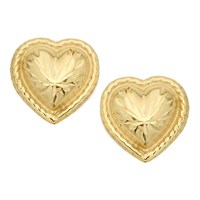 9ct Gold Heart Earrings - 11mm - G0173