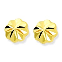 9ct Gold Facetted Flower Earrings - G0220