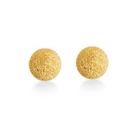 9ct Gold Frosted Stardust Ball Earrings - 4mm - G0431