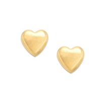9ct Gold Mini Heart Stud Earrings - 4mm - G0436