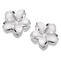 9ct White Gold Flower Stud Earrings - 10mm - EXCLUSIVE - G0443