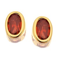 9ct Gold Garnet Earrings - 6mm - G0451