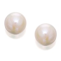 9ct White Gold Akoya Cultured Pearl Earrings - 6mm - G0632