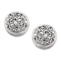 9ct White Gold Crystal Stud Earrings - 6mm - G0634