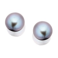 9ct Gold Grey Freshwater Pearl Stud Earrings - 5.5mm - G0650