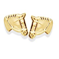 9ct Gold Horse Head Earrings - 10mm - G0660