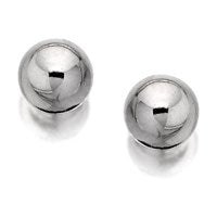 9ct White Gold Ball Stud Earrings - 5mm - G0692