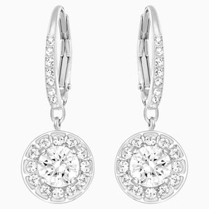 Attract Earrings, White, Rhodium plated
