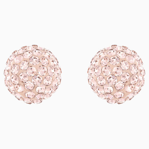 Blow Pierced Earrings, Pink, Rose-gold tone plated