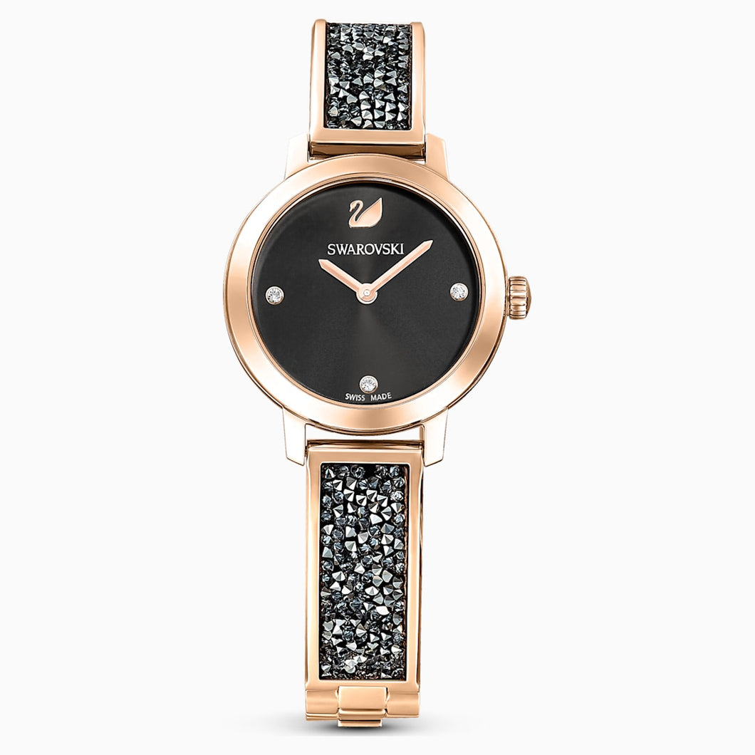 Cosmic Rock Watch, Metal bracelet, Grey, Champagne-gold tone PVD