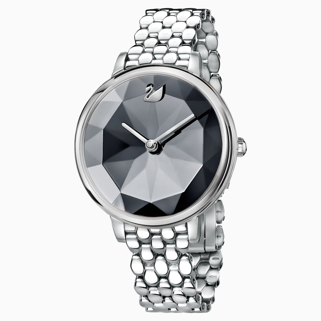 Crystal Lake Watch, Metal bracelet, Dark grey, Stainless steel