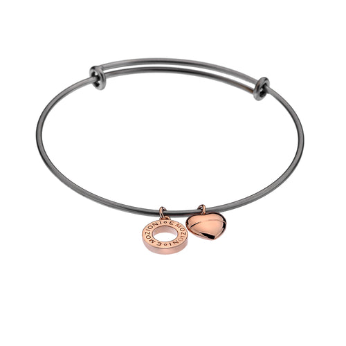 Emozioni Rose Gold Plate Bangle - Large