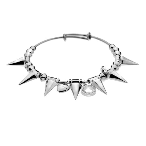 Emozioni Silver Plate Spike Bangle