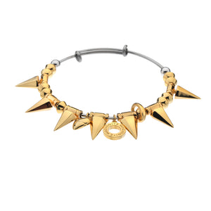 Emozioni Yellow Gold Plate Spike Bangle