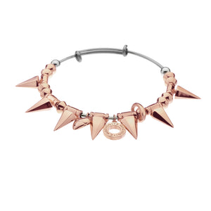 Emozioni Rose Gold Plate Spike Bangle