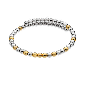 Emozioni Silver & Yellow Gold Plate Wrap Bangle