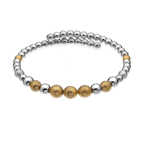 Emozioni Silver & Yellow Gold Plate Ula Wrap Bangle