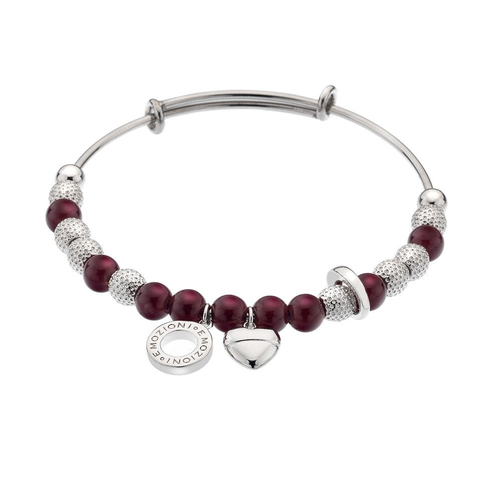 Emozioni Silver Plate Ula Bangle - Plum