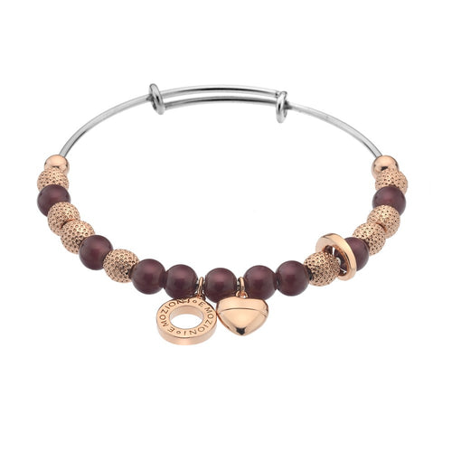 Emozioni Rose Gold Plate Ula Bangle - Plum