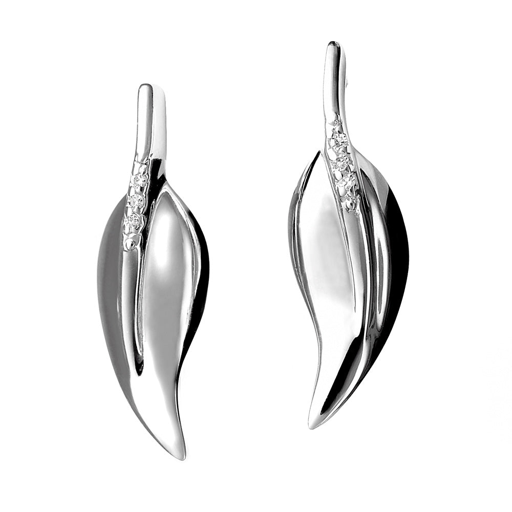 HDX Leaf Stem Stud Earrings