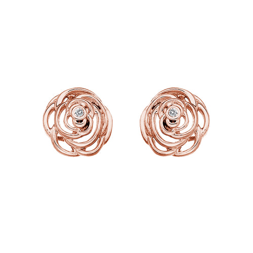 Eternal Rose Stud Earrings - Rose Gold Plated