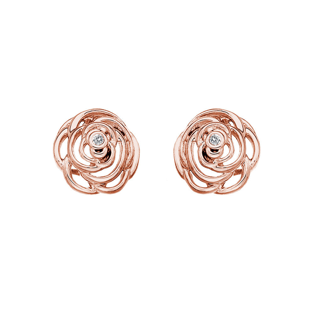 Eternal Rose Stud Earrings - Rose Gold Plated