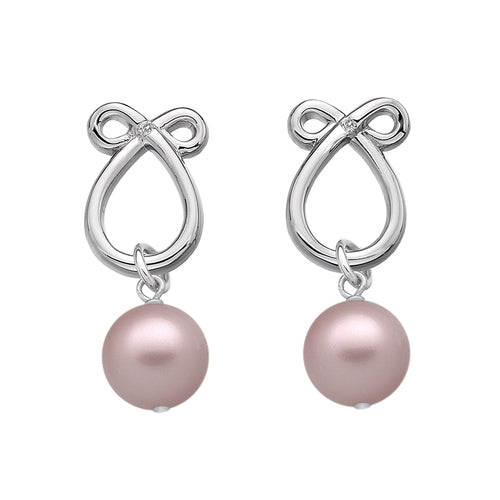 Teardrop Earrings with Rose Pearl.  Made with SWAROVSKI  ELEMENTS