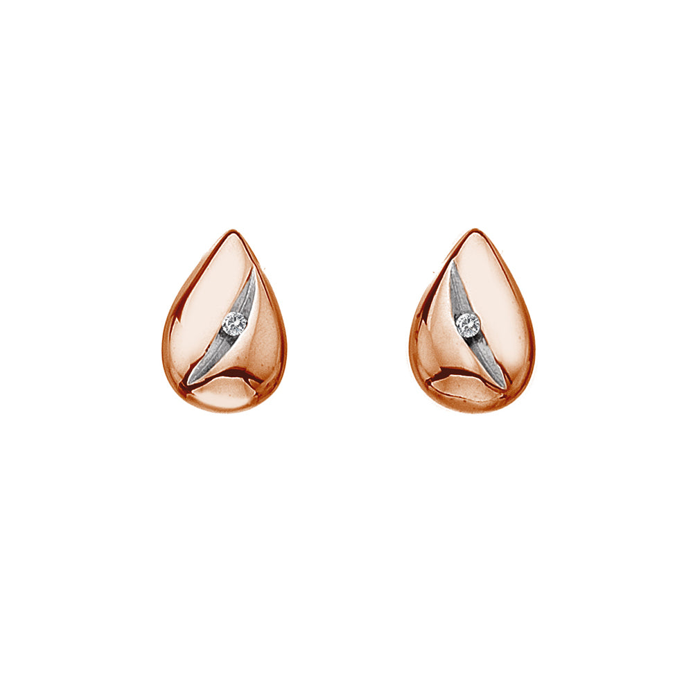 Shooting Stars Teardrop Earrings - Rose Gold Plated