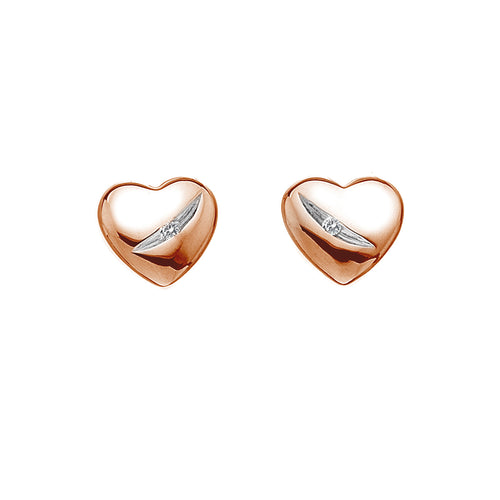 Shooting Stars Heart Earrings - Rose Gold Plated