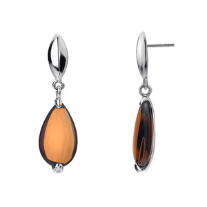 Chimera Amber Glass Teardrop Earrings