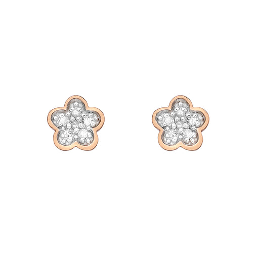 Stargazer Rose Gold Plated Sterling Silver Flower Earrings