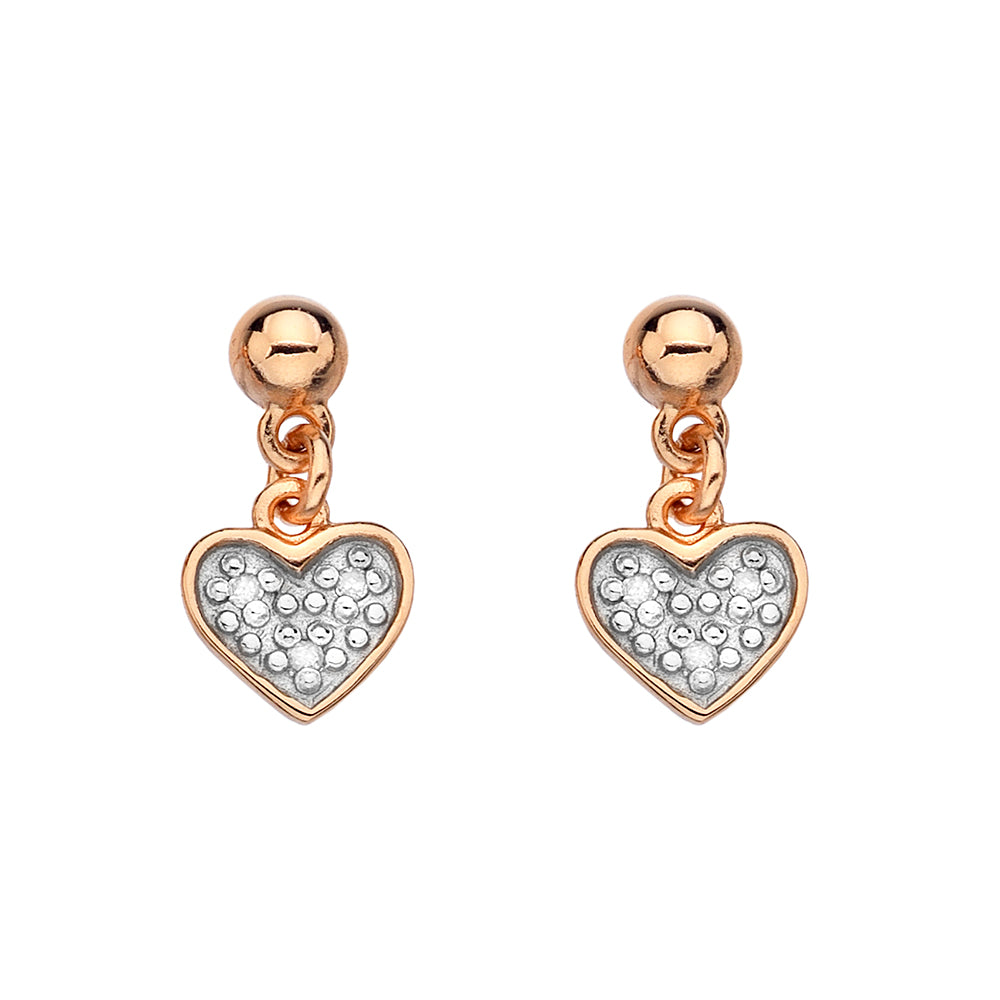 Stargazer Rose Gold Plated Sterling Silver Heart Earrings